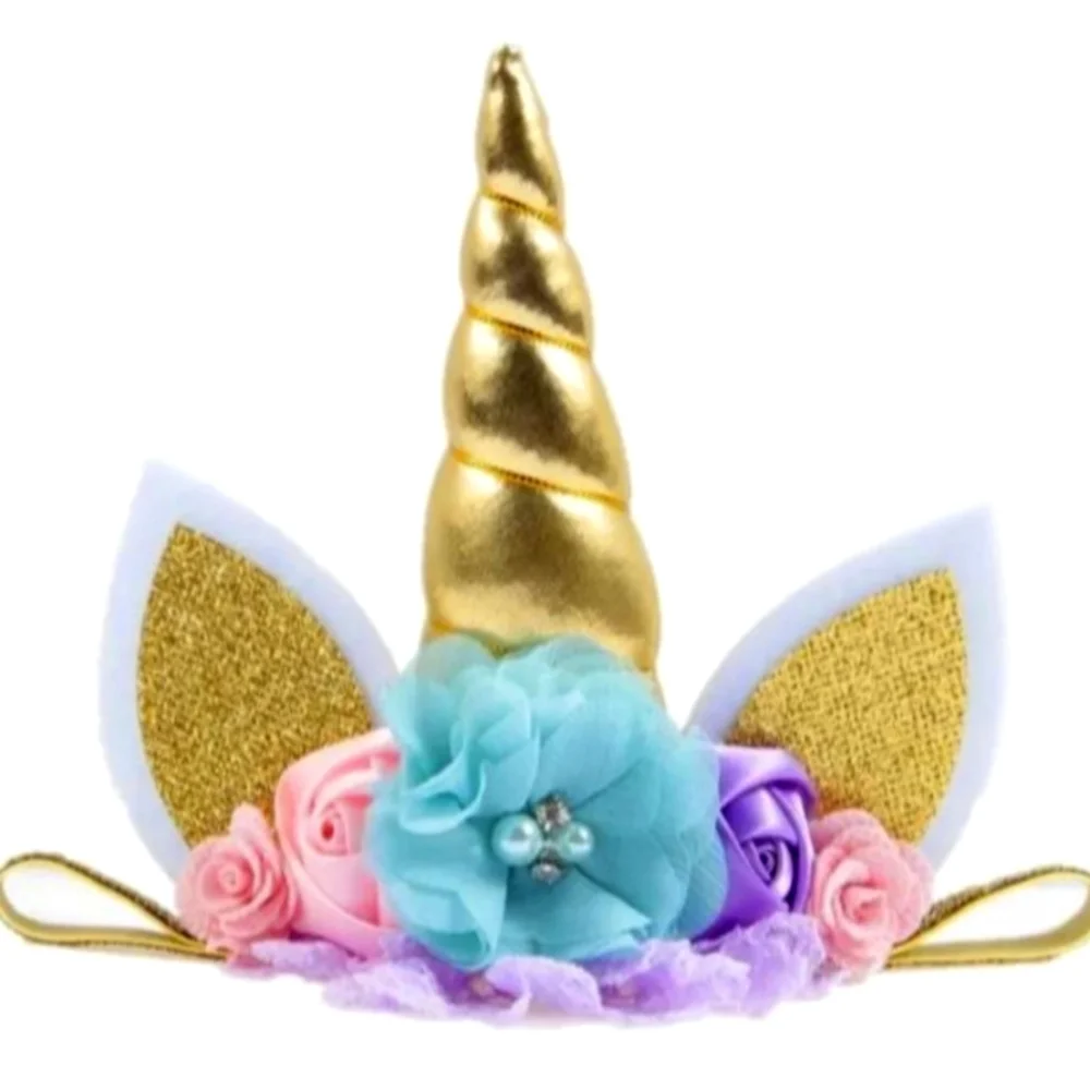 Unicorn horn. Use as a cake topper or for a headband birthday dress bow crown